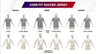 NEW 3D SIZE GUIDE | Core Fit Soccer VNeck Jersey