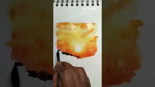 a quick watercolour landscape painting #shorts #youtubeshorts #watercolor #painting @artbreeze