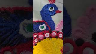 Peacock rangoli #rangoli #art #diwali