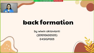 Word Formation Process - Back Formation