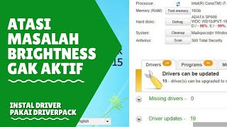 Mengatasi Masalah Brightnes Tidak Aktif, Instal Driver Pakai Driver Pack