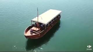 Sea of Galilee  A view from a drone, Zion pilgrims enjoying