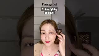 Elf acne fighting foundation | coverage test | shade porcelain