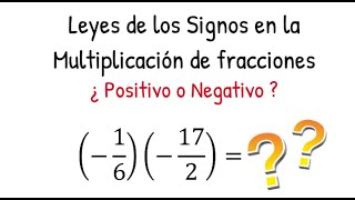 Leyes de los Signos en la Multiplicación de Fracciones