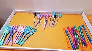 Unboxing and Review of scissors pen, POP IT Spinner Gel Pen, Flute Gel Pen return gift