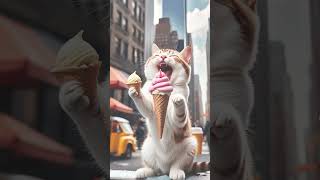 BEST ICE CREAM #cat #cute #kitten #ai #viral