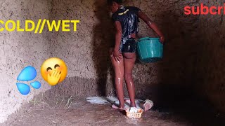 Raw Uncut outdoor shower in Africa! Unbeleivable🛁😲💦