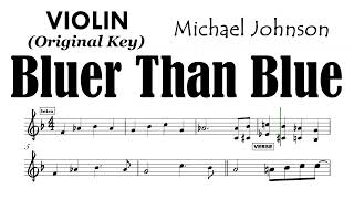 Bluer Than Blue Violin Original Key Sheet Music Backing Track Partitura Michael Johnson