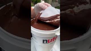 Giant Nutella Bucket Satisfying Mixing #shorts