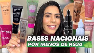 TOP 5: BASE DE MAQUIAGEM NACIONAL E BARATINHA POR MENOS DE 30 REAIS - Matte e Glow | Make com Lari