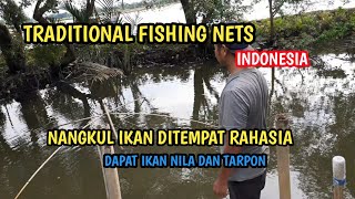 traditional fishing nets in rivers || nangkul Ikan || Anco Ikan