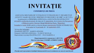 A.M.V.V.D. - Conferinta de presa 21.09.2021 la CRRV  - Young Veterans Fest