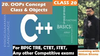 20. C++ Programming Language | OOPs, Procedural Programming, Class, Object, Example | BPSC TRE, STET