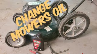 How To change a push mowers oil.