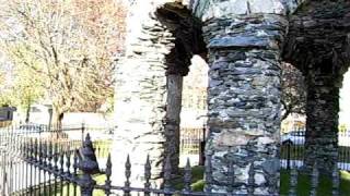 Touro Park in Newport Rhode Island Viking Mill Tower & William Ellery Channing Church