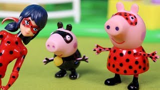 Peppa Pig con Ladybug y Catnoir