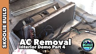 Air Conditioner removal & Interior demo continued #skoolie #skooliebuild #skoolieconversion