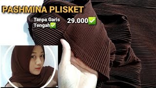 Review Pashmina Plisket || Pashmina Plisket Tanpa Garis Tengah