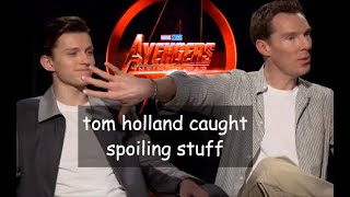 tom holland caught spoiling stuff || **spoilers**