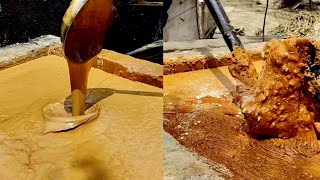 गुड़ की बर्फी 😱 Sugarcane jaggery meking in lukhnow  || jaggery meking india villege