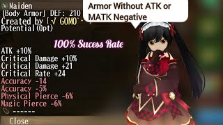 Fill stats ATK10% CD10% CD21 CR24 - Toram Online - Cap 240