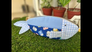 3D Fish Zipper Pencil Case #shorts #sewing #patchwork #handmade #imamahandmade