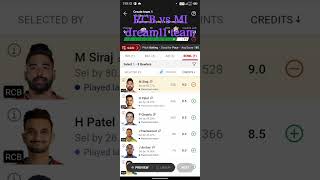 RCB vs MI dream11 prediction 💪#shorts #viral #cricket #subscribe