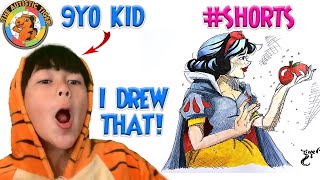 9yo Autistic Savant Draws - Snow White | Disney #shorts