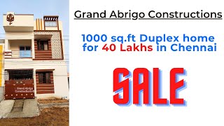 3BHK individual house for Sale in chennai | Intro | Grand Abrigo Constructions