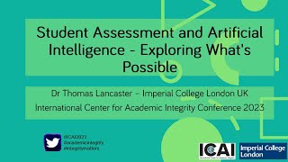 Student Assessment and Artificial Intelligence - Exploring What's Possible