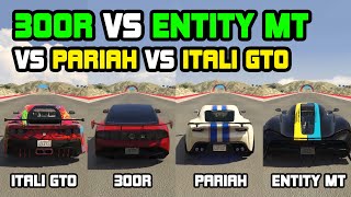 Annis 300R Vs Entity MT Vs Pariah Vs Itali GTO - Speed Test - GTA 5 Online