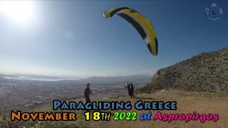 FBD TRAVEL fly with Paragliding Greece November 18th 2022 at Aspropirgos