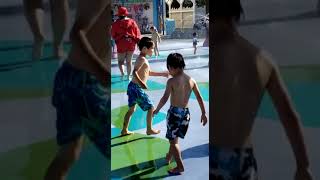 Boys Running Around Having Fun at California's Great America's Water Park