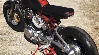 Yamaha XV750 Virago Cafe Racer build Rear to Front Wheel Conversion