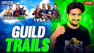 GUILD TRAILS 🔥1 VS 2 WIN AND GET 200 ₹ 😨1 VS 4 WIN AND GET 700 ₹💥 TELUGU FACE CAM LIVE❤️