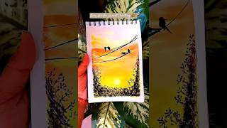 Easy Acrylic Sunset Painting 🎨#artlife#artist #artwork #paintings #acrylicpainting #youtubeshorts