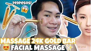 24K GOLD BAR FACIAL MASSAGER|✨ ANG SARAP SA FACE NAG BIVARIATE😱 NAKAKA RELAX!!