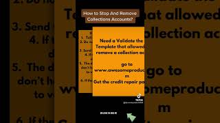 How to stop and remove collections accounts? #validatethedebt #diycreditrepair  #removecollection