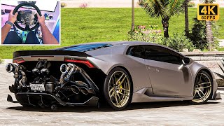 Twin Turbo Lamborghini Huracán - Forza Horizon 5 | Steering Wheel Gameplay