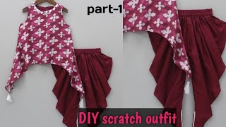 Dhoti pant cutting and stitching for 3-4year girl | Dhoti salwar cutting and stitching || Dhoti pant