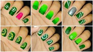 8 + easy sawan special Nailart Designs ideas2024💚💚|| Nail art for beginners|| Nailart tutorial 😍