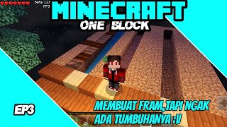 MEMBUAT FRAM TAPI TIDAK ADA TUMBUHANYA || MINECRAFT ONE BLOCK EP 3