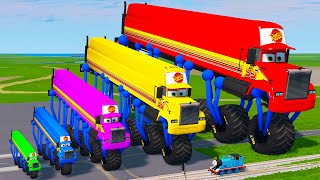 Big & Small Five Wheels - One Row Long & Tall Long Mack Truck vs Choo-Choo Charles | BeamNG