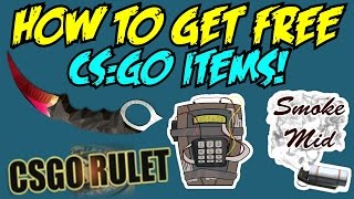 HOW TO GET FREE CS:GO - SKINS KNIVES STICKERS - CSGO RULET!