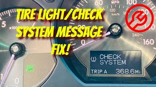 How to FIX / RESET Check System Message LEXUS / TOYOTA Tire Light TPMS