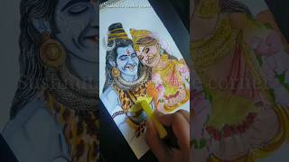 drawing Shiv nd Parwati 🤗 #haldi #shiv #parvati #drawing #art #mahashivratri  #ytshorts #shorts #om