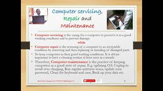 NC Senior One Lesson 19 Computer servicing, Repair and maintenance.