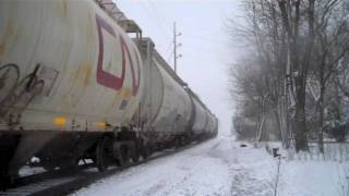 Canadian National 2647 Leads the M391 on the Leithton Sub.