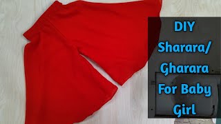 Sharara cutting and stitching for 1-2 year baby | Sharara cutting and stitching | DIY baby sharara