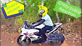 #bmwg310rr #bunnyhelmet #publicreaction #viralvideo 😂🤣😅🥰